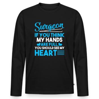Surgeon Surgeon Full Heart - Men's Premium Organic Long Sleeve Shirt - black - Front - Nico (187cm)