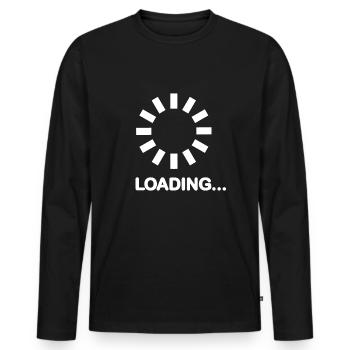 Barre de chargement - T-shirt manches longues Premium bio Homme - noir - Devant - Nico (187cm)