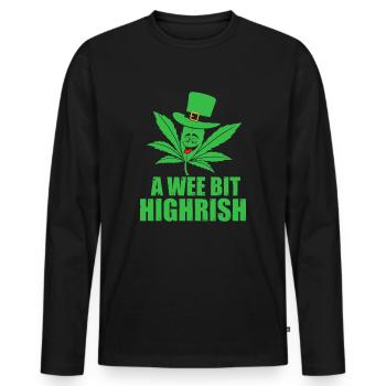 Ein kleines bisschen Highrish Funny 420 Weed Marihuana - Männer Premium Bio Langarmshirt - Schwarz - Vorne - Nico (187cm)