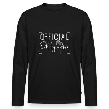 Official Photographer Event Photography - Men's Premium Organic Long Sleeve Shirt - black - Front - Nico (187cm)