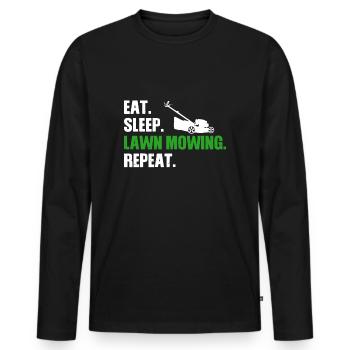 Lustiges Rasenmäher-Design für Männer Frauen Rasenmäher - Männer Premium Bio Langarmshirt - Schwarz - Vorne - Nico (187cm)