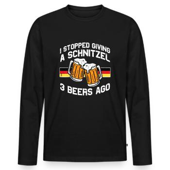 Hörte auf, Schnitzel lustig zu geben Bayern - Männer Premium Bio Langarmshirt - Schwarz - Vorne - Nico (187cm)