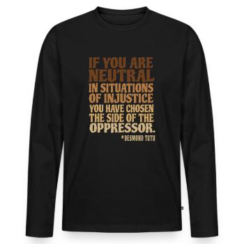 Si vous êtes neutre dans des situations - T-shirt manches longues Premium bio Homme - noir - Devant - Nico (187cm)