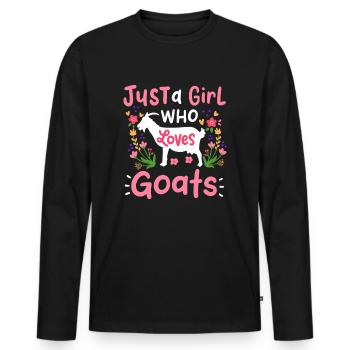 Goats Goat Rancher Farm - Men's Premium Organic Long Sleeve Shirt - black - Front - Nico (187cm)