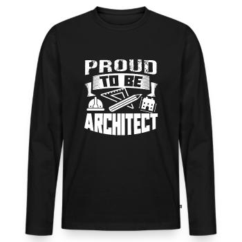Architect Proud To Be Architect - Men's Premium Organic Long Sleeve Shirt - black - Front - Nico (187cm)