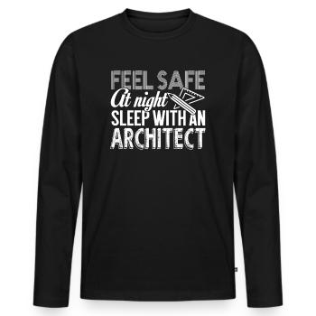 Architect Sleep With An Architect - Men's Premium Organic Long Sleeve Shirt - black - Front - Nico (187cm)