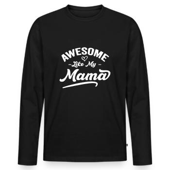 Fils Fille Amour Pour Mère Jeu de Mots Cool Génial Comme - T-shirt manches longues Premium bio Homme - noir - Devant - Nico (187cm)