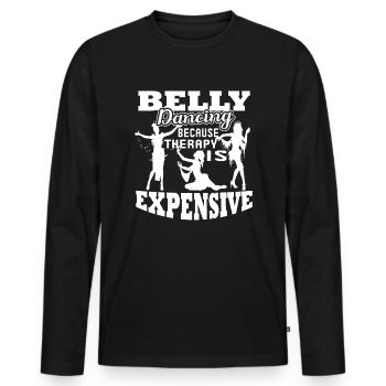Belly Dance Belly Dance Cheaper Than Therapy - Men's Premium Organic Long Sleeve Shirt - black - Front - Nico (187cm)