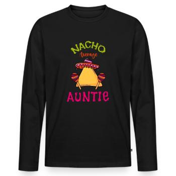 Nacho Tante Moyenne Cinco de Mayo mexicain - T-shirt manches longues Premium bio Homme - noir - Devant - Nico (187cm)