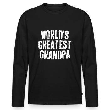 Le plus grand grand-père du monde des hommes - Fête des pères - T-shirt manches longues Premium bio Homme - noir - Devant - Nico (187cm)
