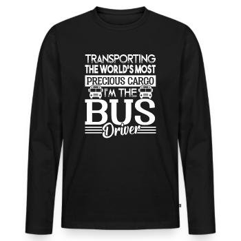 Bus Driver I'm The Bus Driver - Men's Premium Organic Long Sleeve Shirt - black - Front - Nico (187cm)
