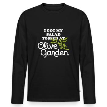 J’ai eu ma salade jetée chez Olive Garden Apparel - T-shirt manches longues Premium bio Homme - noir - Devant - Nico (187cm)