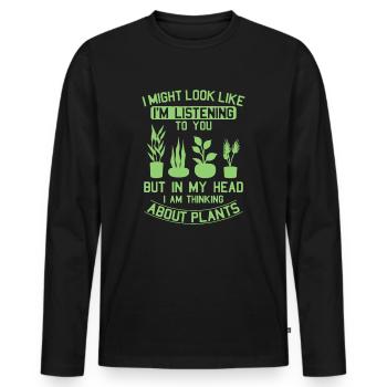 Pflanzenliebhaber Naturgärtner Gartenbauer - Männer Premium Bio Langarmshirt - Schwarz - Vorne - Nico (187cm)