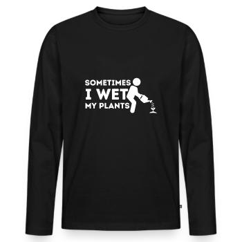 Parfois, je mouille mes plantes - Gardener Gardening - T-shirt manches longues Premium bio Homme - noir - Devant - Nico (187cm)