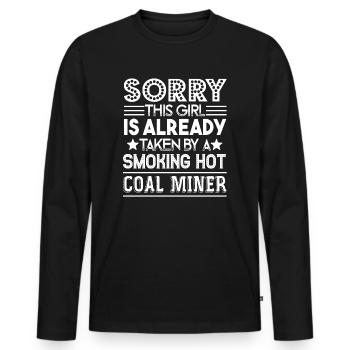 Coal Miner Taken By Smoking Hot Coal Miner - Men's Premium Organic Long Sleeve Shirt - black - Front - Nico (187cm)