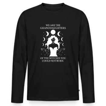 Nous sommes les petites-filles des sorcières que vous pourriez - T-shirt manches longues Premium bio Homme - noir - Devant - Nico (187cm)