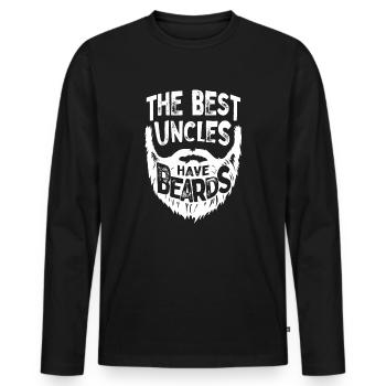 Die besten Onkel haben Bärte Bärte Männer Vater - Männer Premium Bio Langarmshirt - Schwarz - Vorne - Nico (187cm)