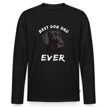 Bester Hundevater aller Zeiten Black Lab - Männer Premium Bio Langarmshirt - Schwarz - Vorne - Nico (187cm)
