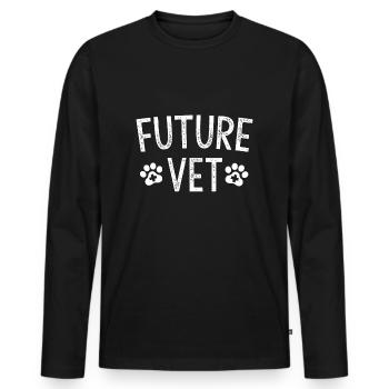 Future Vet - Geschenke für Schüler vor dem Tierarzt - Männer Premium Bio Langarmshirt - Schwarz - Vorne - Nico (187cm)