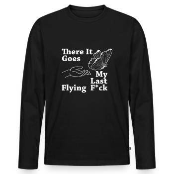 Voilà mon dernier vol - T-shirt manches longues Premium bio Homme - noir - Devant - Nico (187cm)