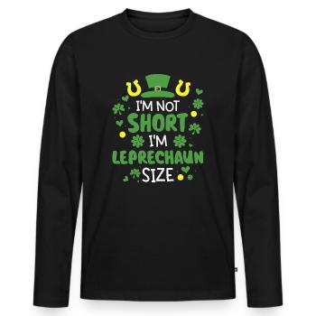 Funny I'm not short I'm leprechaun size - Men's Premium Organic Long Sleeve Shirt - black - Front - Nico (187cm)