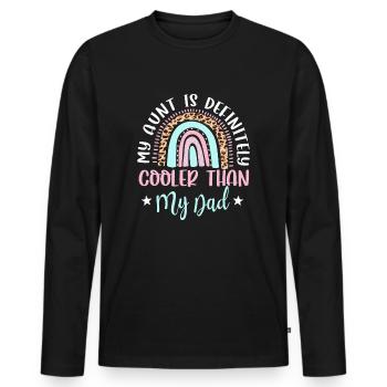 Meine Tante ist definitiv cooler als meine Papa-Tante - Männer Premium Bio Langarmshirt - Schwarz - Vorne - Nico (187cm)