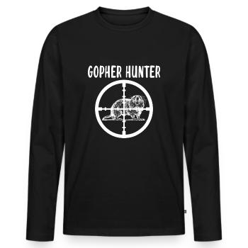 Gopher Hunter, Rat and Mouse Control Expert - Men's Premium Organic Long Sleeve Shirt - black - Front - Nico (187cm)