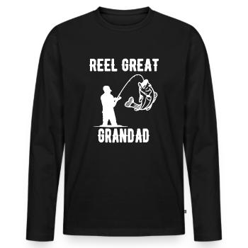 Rolle Urgroßvater Angelliebhaber Geschenk - Männer Premium Bio Langarmshirt - Schwarz - Vorne - Nico (187cm)