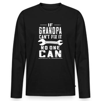 Si grand-père ne peut pas le réparer, personne ne peut le faire - T-shirt manches longues Premium bio Homme - noir - Devant - Nico (187cm)