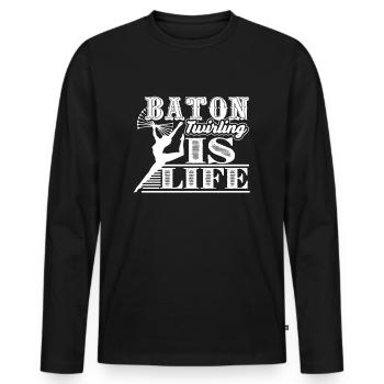 Baton Twirling Baton Twirling Is Life - Men's Premium Organic Long Sleeve Shirt - black - Front - Nico (187cm)