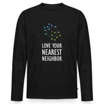 Machine Learning Nearest Neighbor Algorithm AI Art - Men's Premium Organic Long Sleeve Shirt - black - Front - Nico (187cm)