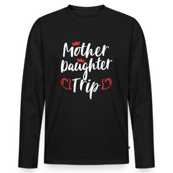 Mère Fille Voyage Week-end Vacances Maman Fille - T-shirt manches longues Premium bio Homme - noir - Devant - Nico (187cm)