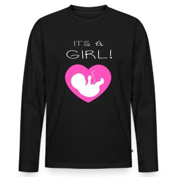 Es ist ein Mädchen Thanksgiving Weihnachten - Männer Premium Bio Langarmshirt - Schwarz - Vorne - Nico (187cm)