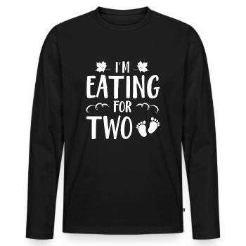 I'm Eating For Two Funny Thanksgiving Pregnancyfor - Men's Premium Organic Long Sleeve Shirt - black - Front - Nico (187cm)