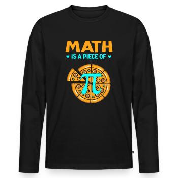 Pi day 3.14 Les mathématiques sont un morceau de pizza Bitcoin Start - T-shirt manches longues Premium bio Homme - noir - Devant - Nico (187cm)