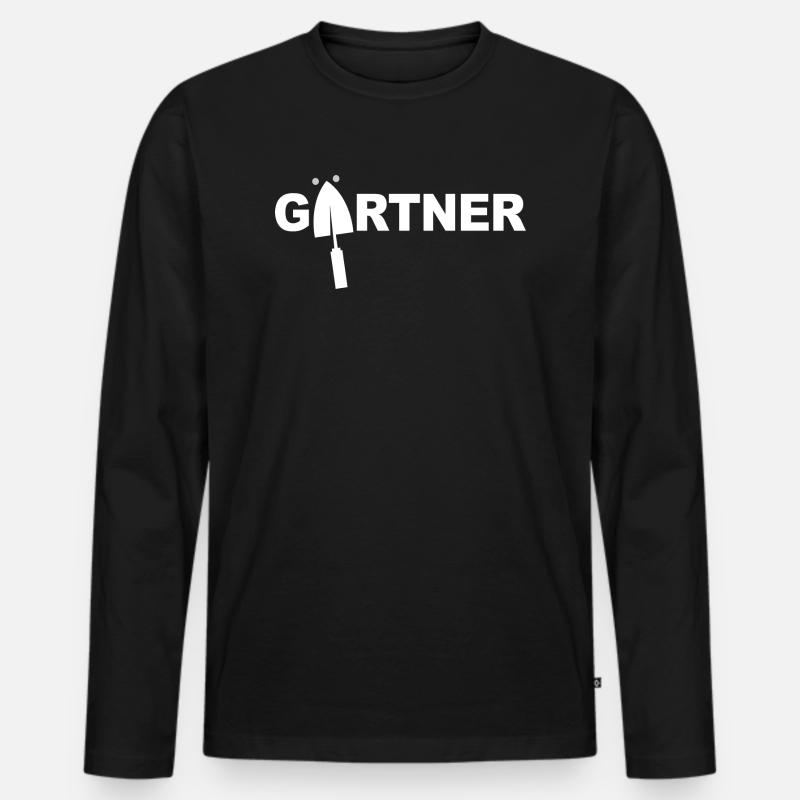 Gärtner - Männer Premium Bio Langarmshirt - Schwarz