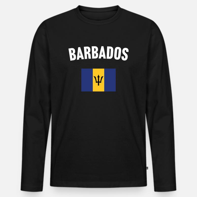 Drapeau de la Barbade - T-shirt manches longues Premium bio Homme - noir