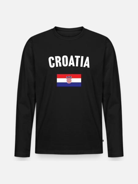 Croatia Flag - Men's Premium Organic Long Sleeve Shirt - black