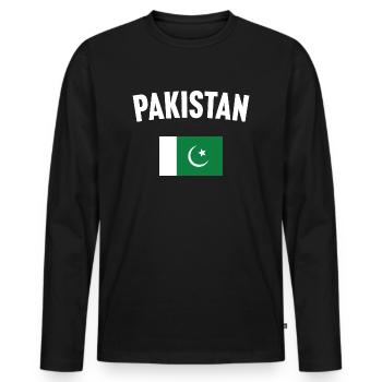 Pakistan Flag - Men's Premium Organic Long Sleeve Shirt - black - Front - Nico (187cm)