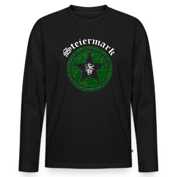 Steiermark - Männer Premium Bio Langarmshirt - Schwarz - Vorne - Nico (187cm)