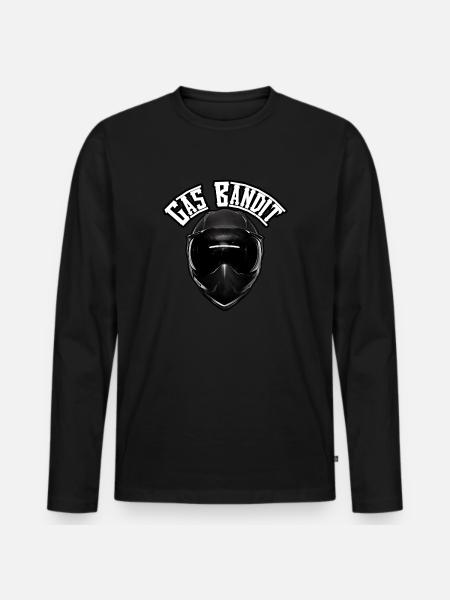Gas Bandit Logo 2 - Männer Premium Bio Langarmshirt - Schwarz