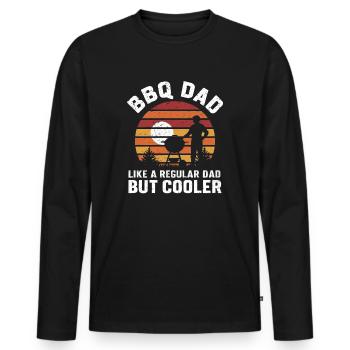 BBQ Dad Like A Regular Dad But Cooler - Men's Premium Organic Long Sleeve Shirt - black - Front - Nico (187cm)