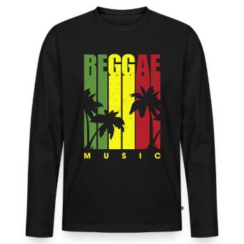 Retro Reggae - T-shirt manches longues Premium bio Homme - noir - Devant - Nico (187cm)