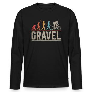 Fahren Sie Gravel Bike Evolution von Man Funny Bicycle - Männer Premium Bio Langarmshirt - Schwarz - Vorne - Nico (187cm)