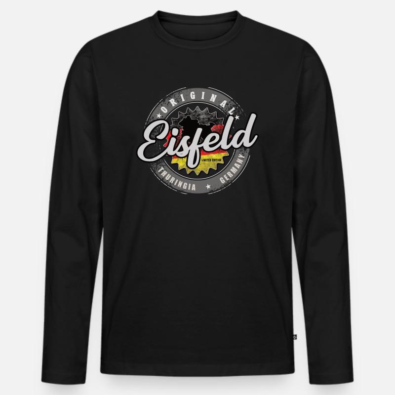 Original Germany Thüringen Eisfeld - Männer Premium Bio Langarmshirt - Schwarz