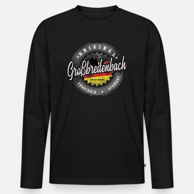 Original Germany Thüringen Großbreitenbach - Männer Premium Bio Langarmshirt - Schwarz