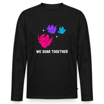 Androgynous - Androgynous Pride - Androgynous Flag - Männer Premium Bio Langarmshirt - Schwarz - Vorne - Nico (187cm)