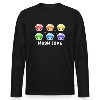 Gay - Gay Pride - Gay Flag - Cute Gay - Gay Love - Men's Premium Organic Long Sleeve Shirt - black - Front - Nico (187cm)