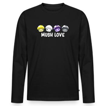 Non Binary - Non Binary Pride - Non Binary NB Flag - Men's Premium Organic Long Sleeve Shirt - black - Front - Nico (187cm)