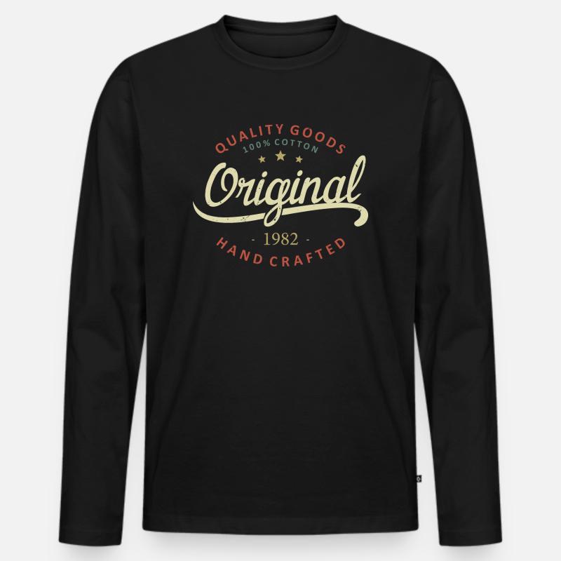 Original 1982 Geburtstagsgeschenk 1982 - Männer Premium Bio Langarmshirt - Schwarz